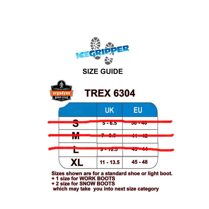 Traction sur glace Ergodyne TREX 6304 pour bottes et chaussures