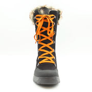 Front view showing the lace-up closure on Mammal Steele OC Black winter boot