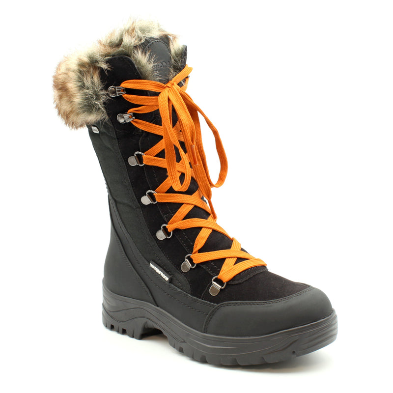 Mammal Steele OC Black women's full-length waterproof winter boot with retractable ice grips