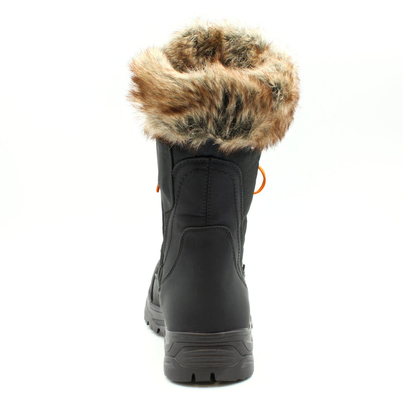 Rear view of Mammal Steele OC Black women's waterproof winter boot