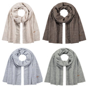 Barts Witzia Scarf in Cream, Brown, Light Blue and Heather Grey. An extra-soft, stretchy, winter staple perfect for chilly days. Pair it with our Witzia Beanie and Witzia Gloves for an effortlessly snug winter combo you’ll reach for again and again. Buy now at ICEGRIPPER.