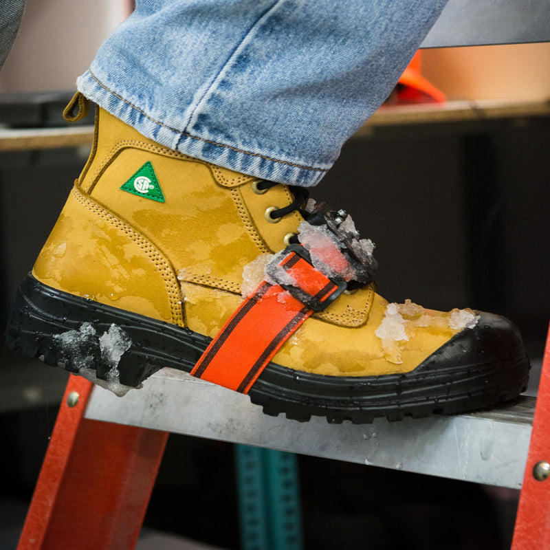K1 Mid Sole Ice Cleats allow the use of ladders - no need to take off. Check out all features at ICEGRIPPER