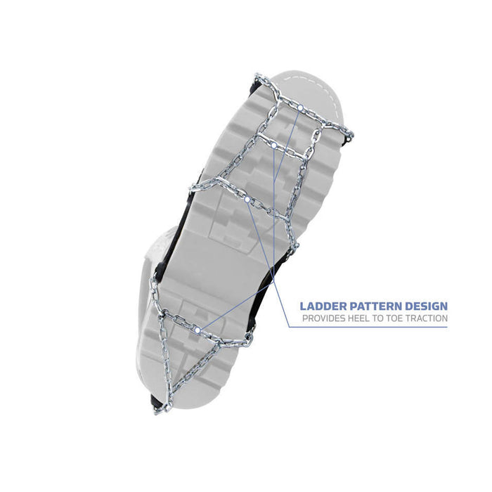Ladder pattern for all foot grip, Yaktrax Chains from ICEGRIPPER
