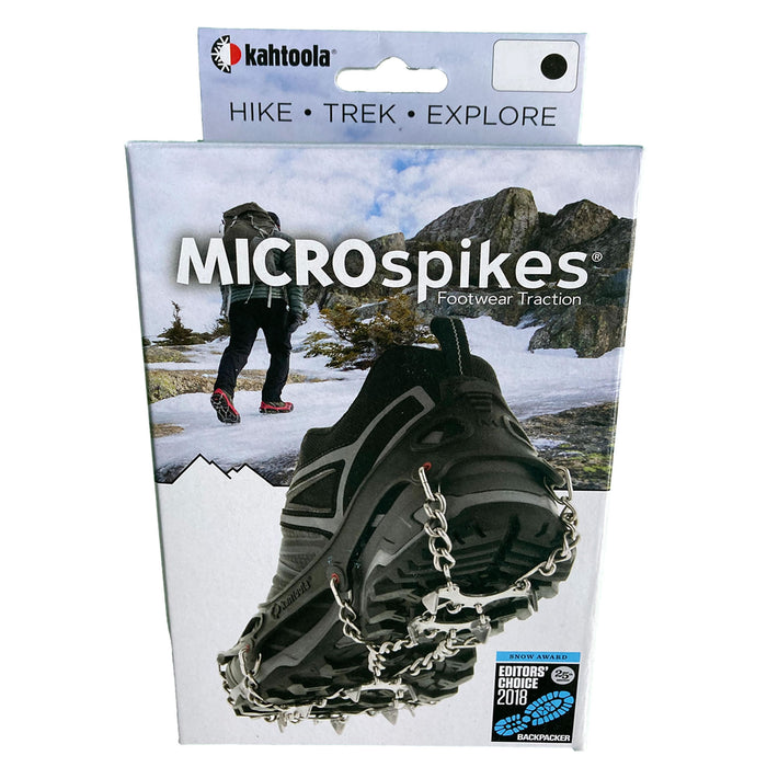 Black Kahtoola Microspike pack shot as at 2022, from ICEGRIPPER