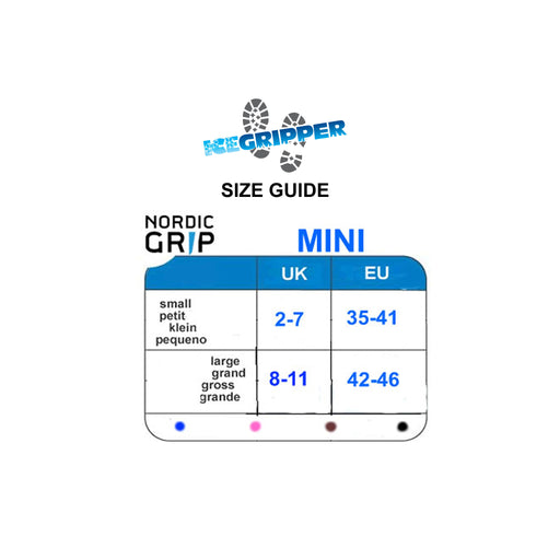 Nordic Grip Size Guide by ICEGRIPPER